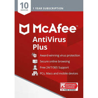 McAfee AntiVirus Protection Plus 2022 10 Device (10 PC) Internet Security 1 Year