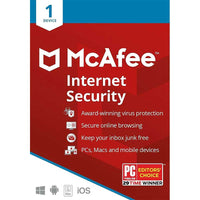 McAfee Internet Security 2022 - 1 Device - 1 Year Antivirus