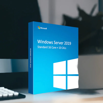 Windows Server 2019 Standard 16 Core + 10 User CALs